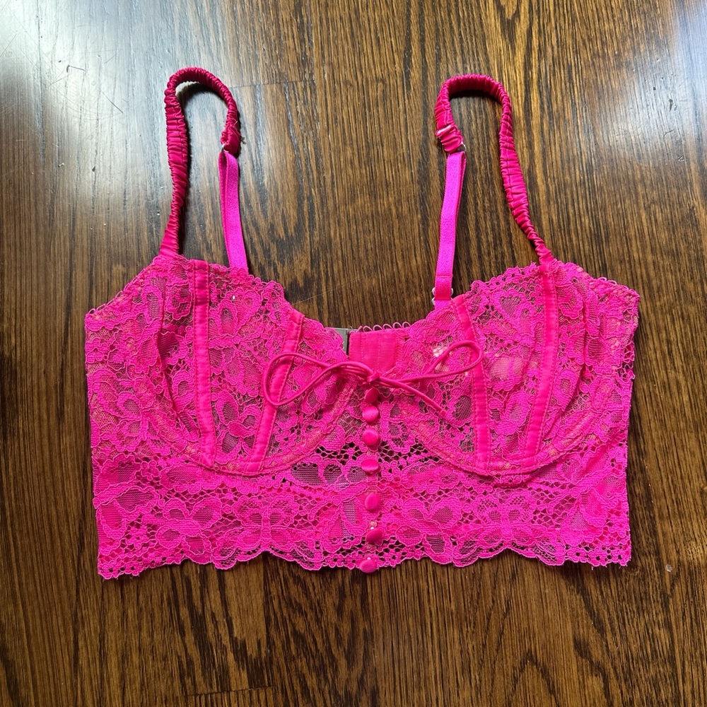 For Love and Lemons Women’s Lace Pink Bra